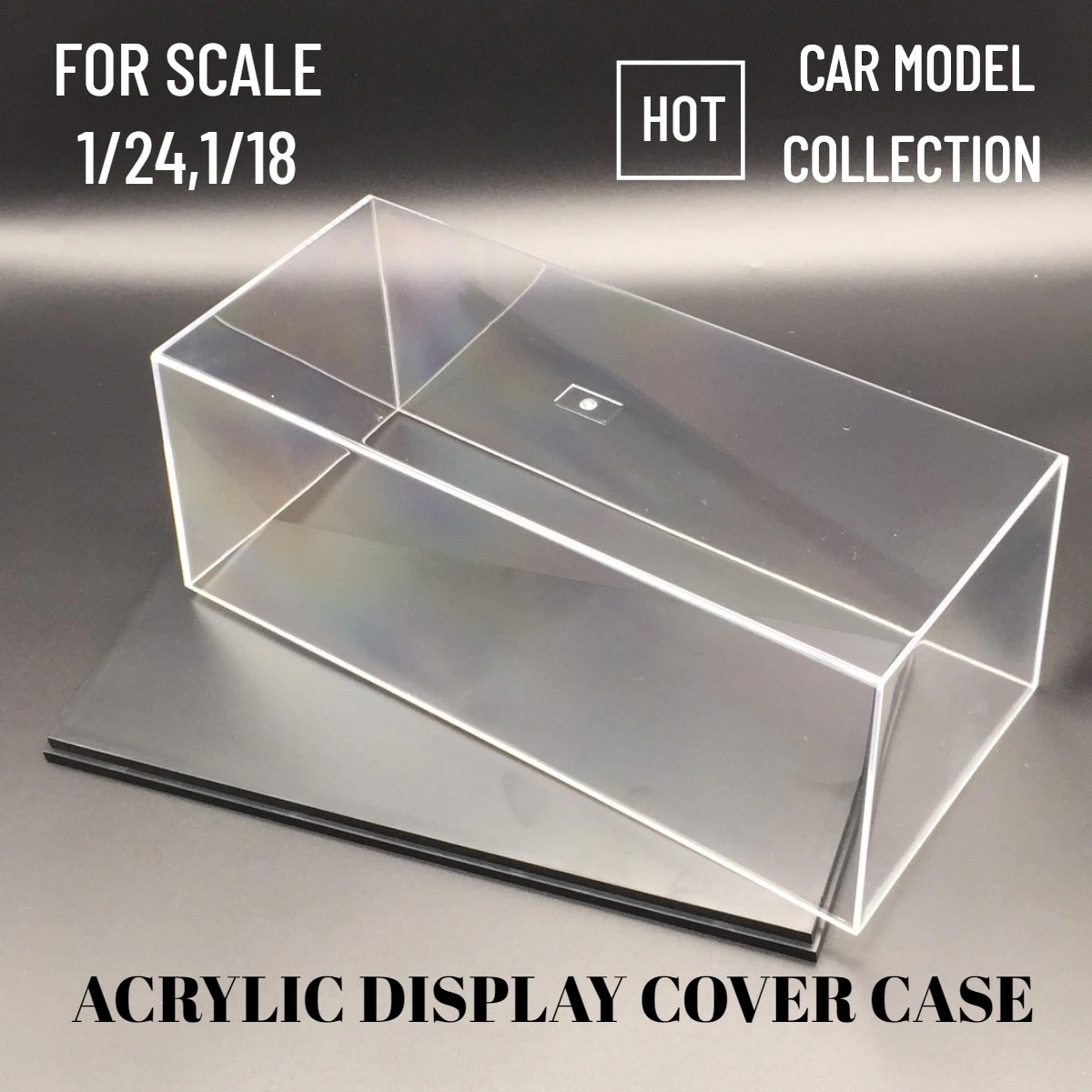 Scale 1:24 1:18 Car Model Display Case Transparent Acrylic Dust Proof Hard Cover PVC Box for Figure Collectible Miniature 18cm transparent stand acrylic display case show box dust proof base for 1 32 car models