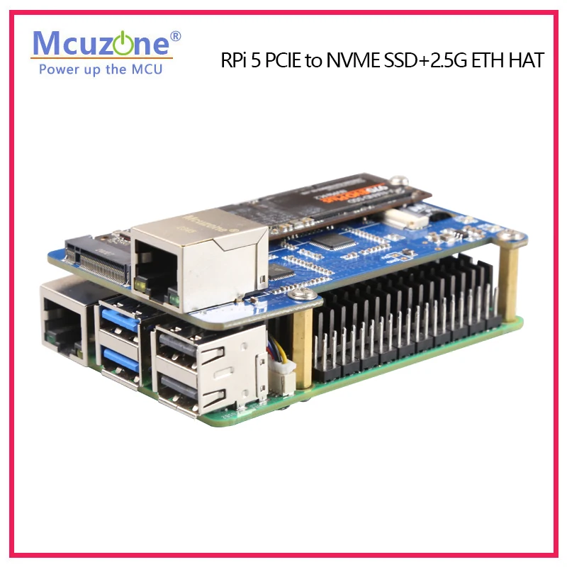 Raspberry pi Pcie para Ssd Nvme Mps2.5g Ssd 2.5g Eth Hat Rtl8125 Osubuntu 228022422230 Tamanho Ssd - Imagem 4