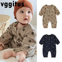 Baby Girl Boy Spring Autumn Romper Polka Dot Print Long Sleeve Pocketed Infant Jumpsuit Cute Newborn One-Piece Wear D4460