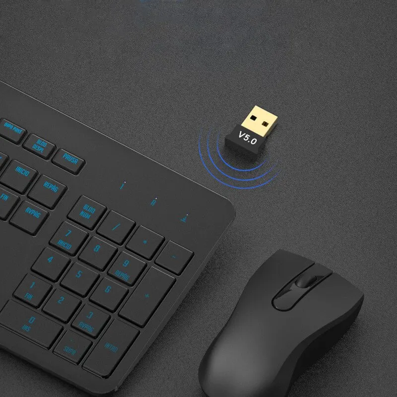 Bluetooth Audio Adapter Wireless 5.0 USB Dongle Receiver Transmitter Support Win10 Bluetooth Headset