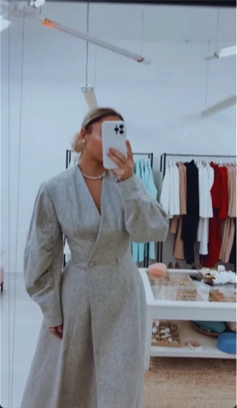 

High Quality Cashmere Women Suit Blazer Long Overcoat Winter Thick Trench Coat Custom Made Jacket Double Designer Prom Dress