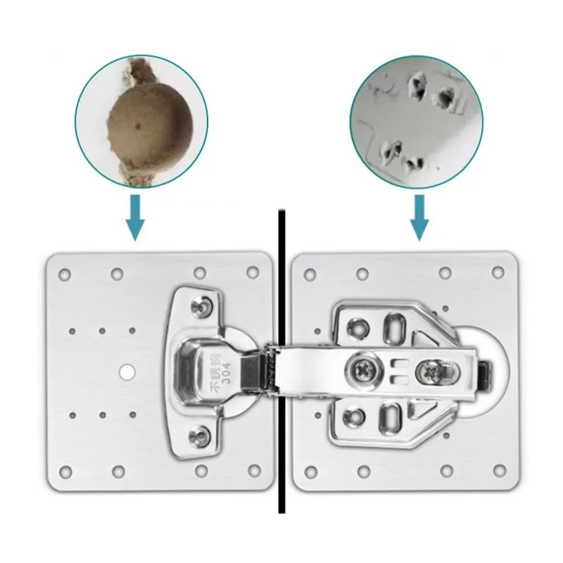 Rust Steel Cabinet Door Hinge Repair Plate Cabinet Reinforcement Mounting Both Side Damage Fixed hinge repair plates door hinges