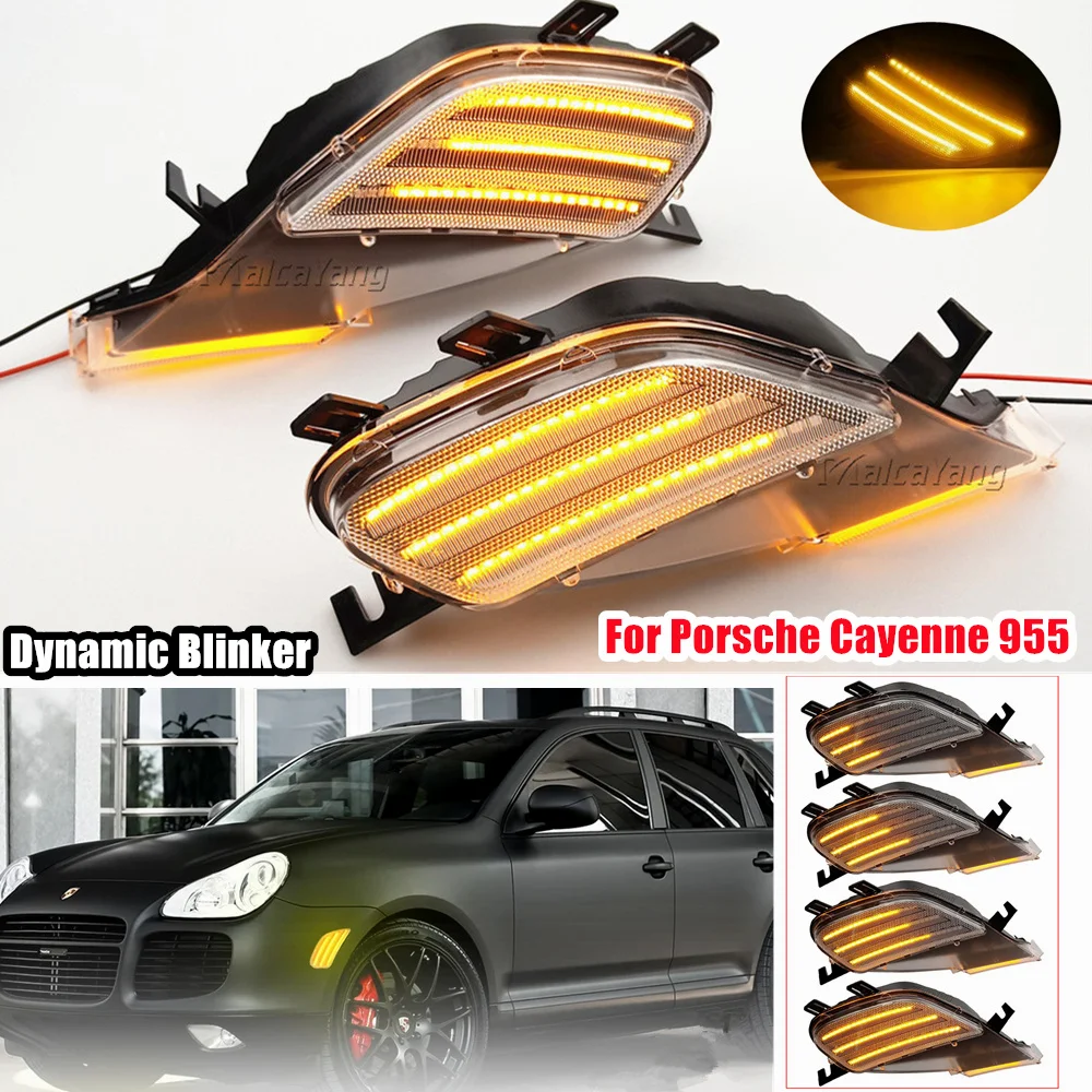 Per Porsche Cayenne Dynamic Amber Led Side Marker Light 955 2003 2004 2005 2006.