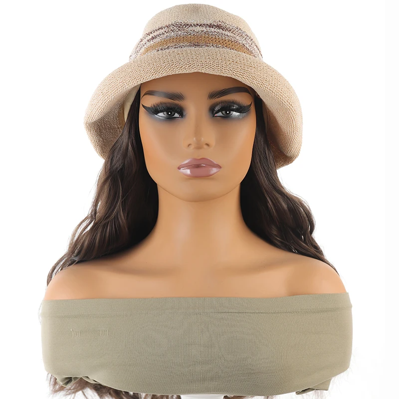 قبعة شعر مستعار اصطناعي أنثى قطعة واحدة شعر فرنسي...