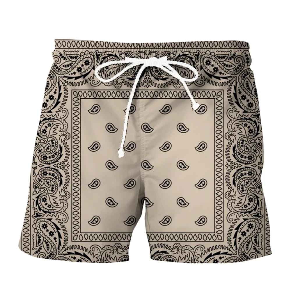 

New 3D Printing Bandana Fashion Men Women Tracksuits Crewneck Hip Hop Shorts Plus Size S-7XL