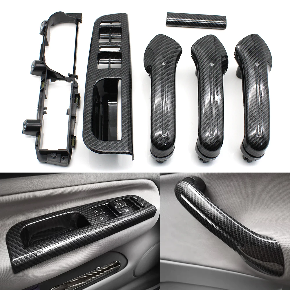 LHD Carbon Fiber Front Rear Left Right Door Handle Set Replacement For Volkswagon VW Bora Golf 4 MK4 Jetta 1999-2004 interior door handle cover,interior door handle,car door handle cover,door panel handle