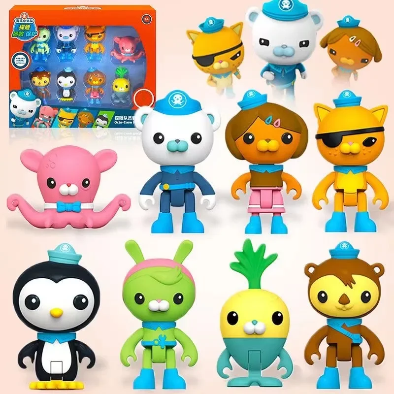 

8pcs The Octonauts Action Figures 3" Mini Peso Kwazii Tweak Vegimal Dashi Inkling Animation Models Toys Kids Christmas Gifts