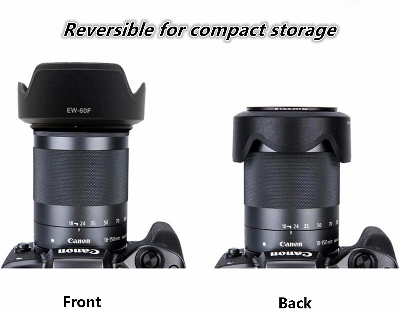 UV Filter Bayonet Lens Hood Cap + 2x Glass Screen Protector For Canon RF-S 18-150mm EF-M 18-150mm  STM Lens on EOS R7 R10 M50 II 4
