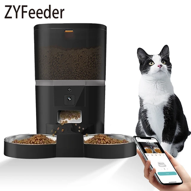 L automatic cat feeder smart pet feeder for cats small dogs food dispenser with camera recorder