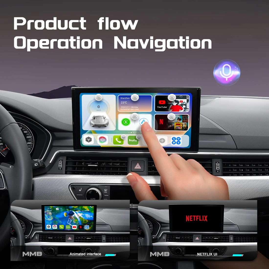 MMB MAX  ȵ̵ ڵ AI ڽ   SIM TF  ִ ȵ̵ 10.0 OS CarPlay  - YouTube Netflix 