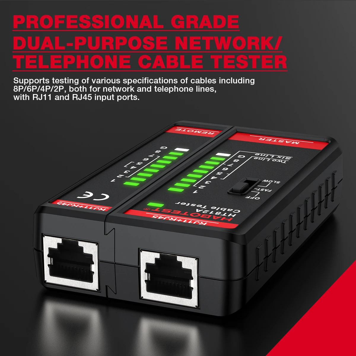 HABOTEST HT812A Network Cable Tester 8P/6P/4P/2P Cable lan Tester Networking Wire Telephone Line Detector Tracker Tool network cable tester