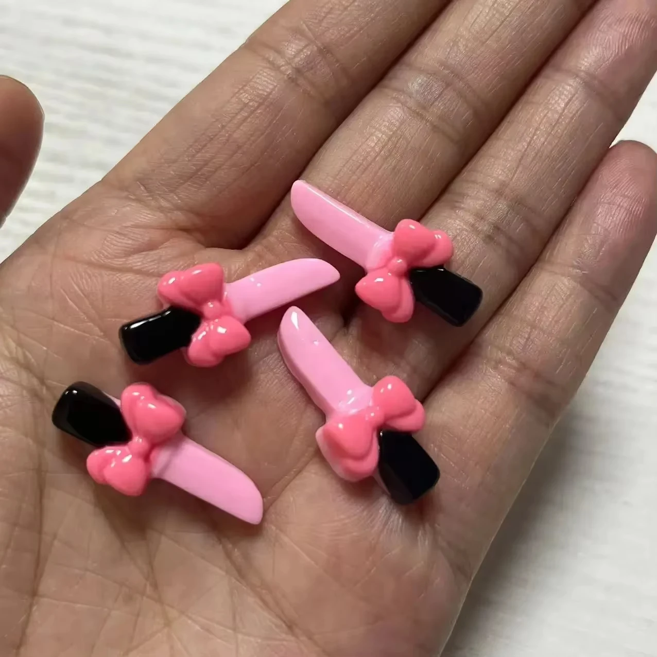 마카롱 컬러 해골 활 해골 송진, 수제 물컵, 헤어 웨어 액세서리, 장식 패치, DIY 네일 아트 장식, 매력, 10 개