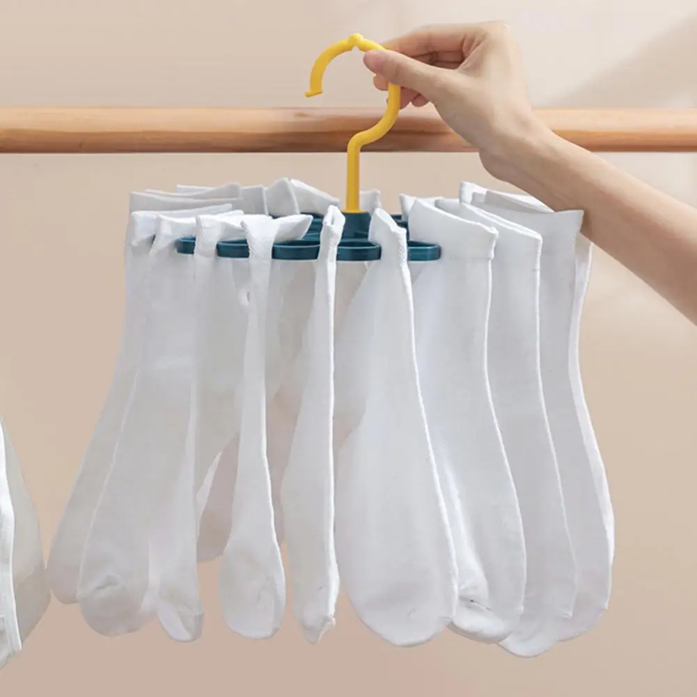 

Anti-slip Socks Hanger 360-degree Rotation Socks Storage Hanger Multifunctional Drying Rack for Underwear Bras Towels Organize