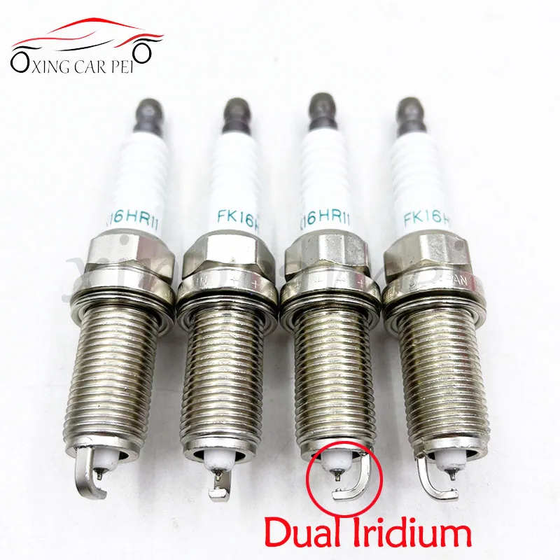 FK16HR11 90919-01243 Dual Iridium Spark Plugs 4pcs for Toyota ALLION AURIS URBAN CRUISER 1.5 267700-7140 VFKH16 Auto Part