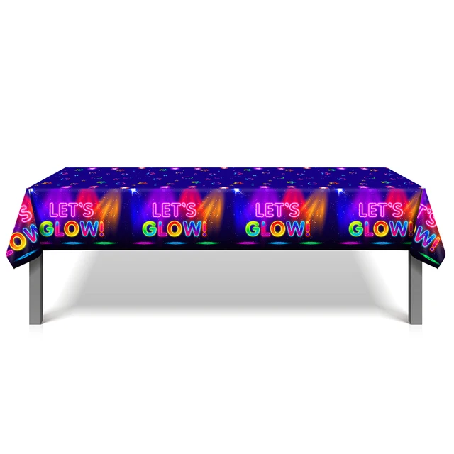 Let's Glow In The Dark Party Tableware Tablecloths Cups Plates