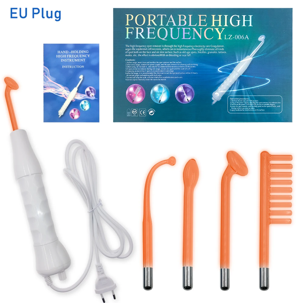 4pcs High Frequency Facial skin care wand device Acne Treatment Tool HF Hair Care Device Professional Kit with gift Box 2
