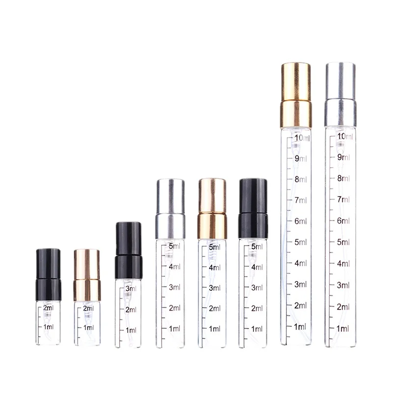 

Perfume Atomizer Spray Bottle with Graduated Glass Sample Mist Vials 2ml 3ml 5ml 10ml 20pcs/lot