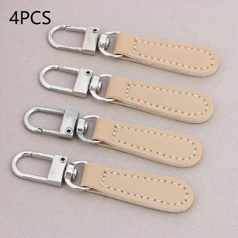 Premium Leather Zipper Pulls Set - Stylish Replacement Tabs for Bags and Accessories (4-Pack)