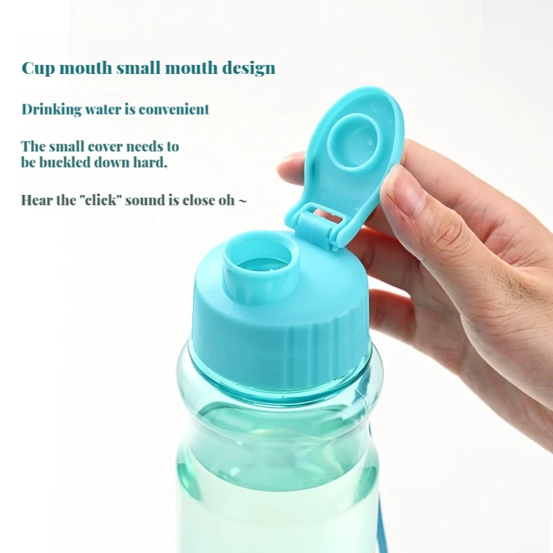 Sports Water Bottle Transparent Portable for Drinking Kitchen Tools 650ML for School Gym Travel Girl and Boy
