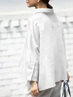 VONDA 2024 Fashion Women Shirts Autumn Long Sleeve Elegant Blouse OL Style Tunic Tops Oversized Casual Solid Loose Party Blusas - Image 4