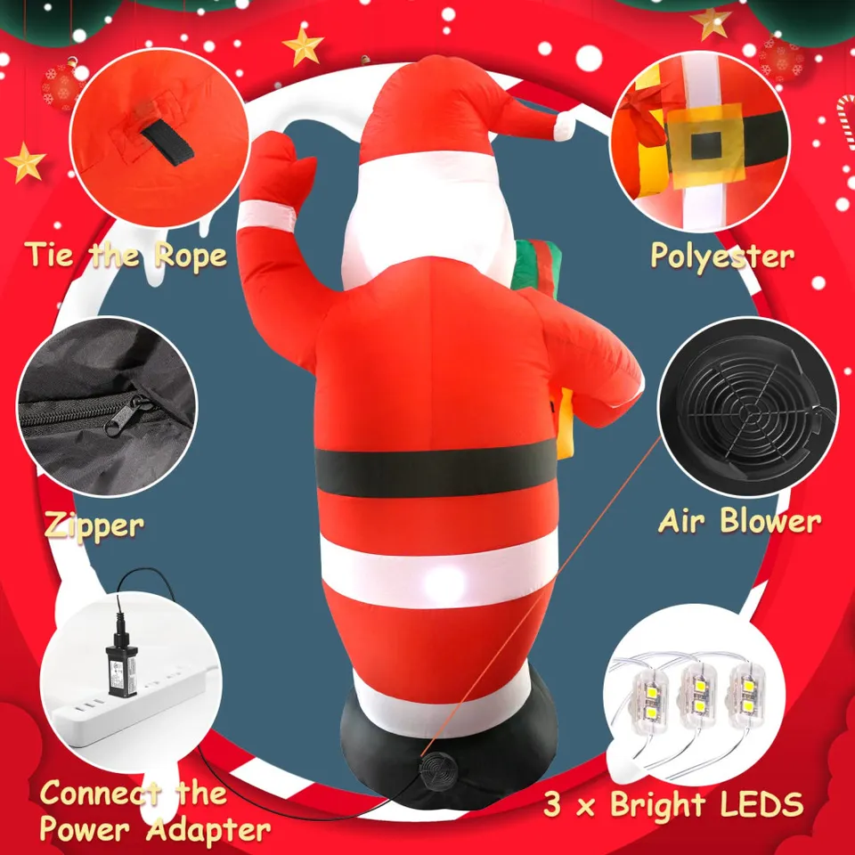 Kerstdecoraties, Opblaasbare sneeuwman voor kerst in de tuin - 1,8 meter met ingebouwde kleurrijke draaiende LED-verlichting. Opblaasbare buitendecoratie voor feest/vakantie/gazon/tuin, Ultimate Kerstdecoraties, Opblaasbare sneeuwman voor kerst in de tuin - 1,8 meter met ingebouwde kleurrijke draaiende LED-verlichting. Opblaasbare buitendecoratie voor feest/vakantie/gazon/tuin, Ultimate