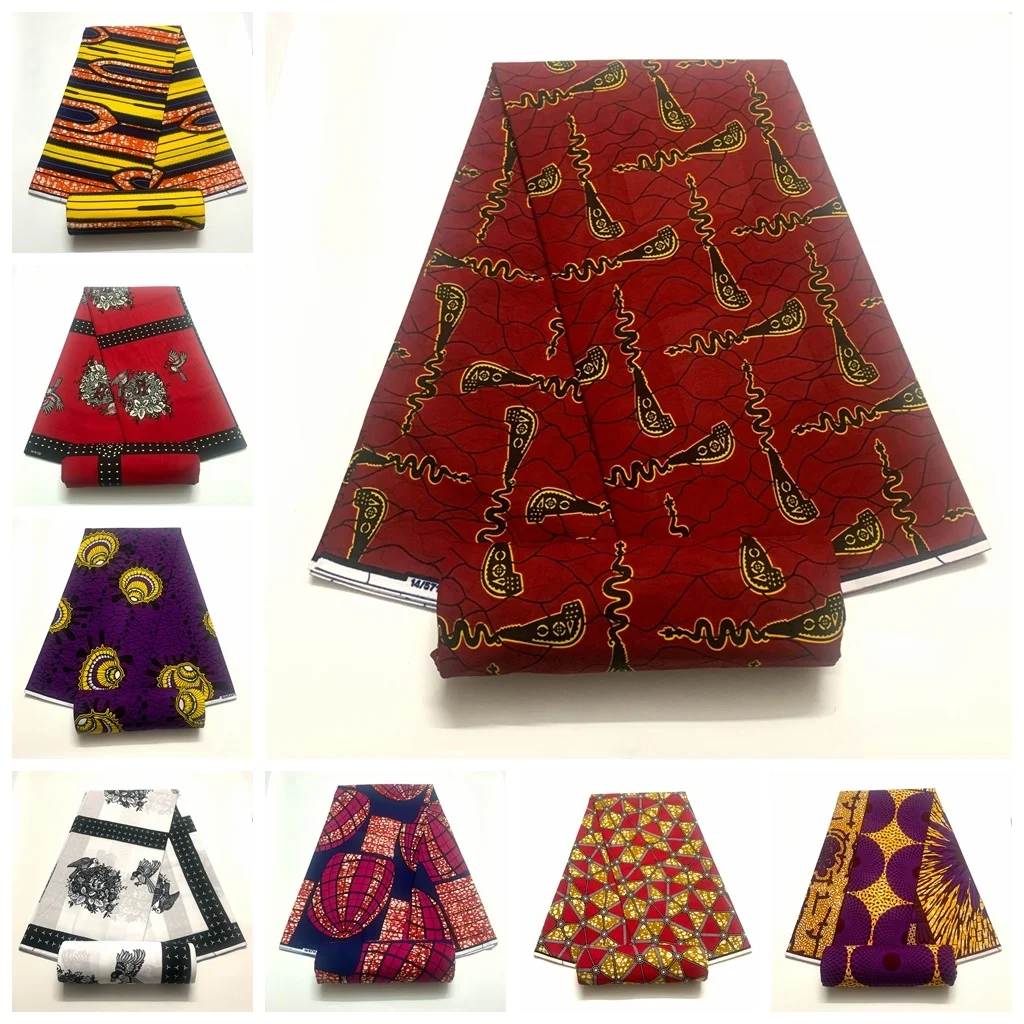 Tessuto Africano Wax Print Cotton 100% Ankara Tessuto Africano Real Wax Print Tissus Per Abito Da Cucito 2024 Fashion Design Sales Now