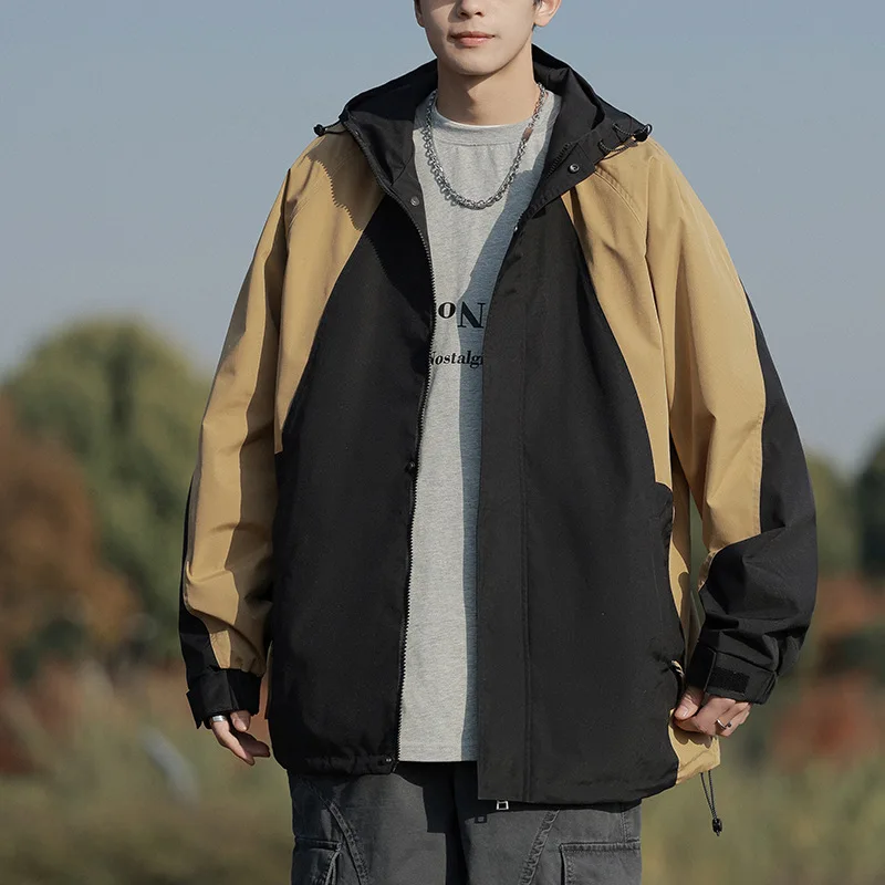 Coat Autumn Hooded Workwear Jacket Colored Casual Loose Charge Top Clothing winter jacket men