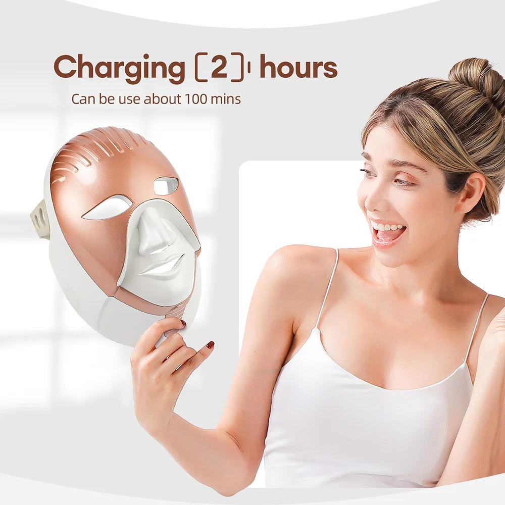 Egyptian Mask Wireless 7 Colors Facial LED Mask Cleopatra 630nm Red Light Smart Touch facials equipment