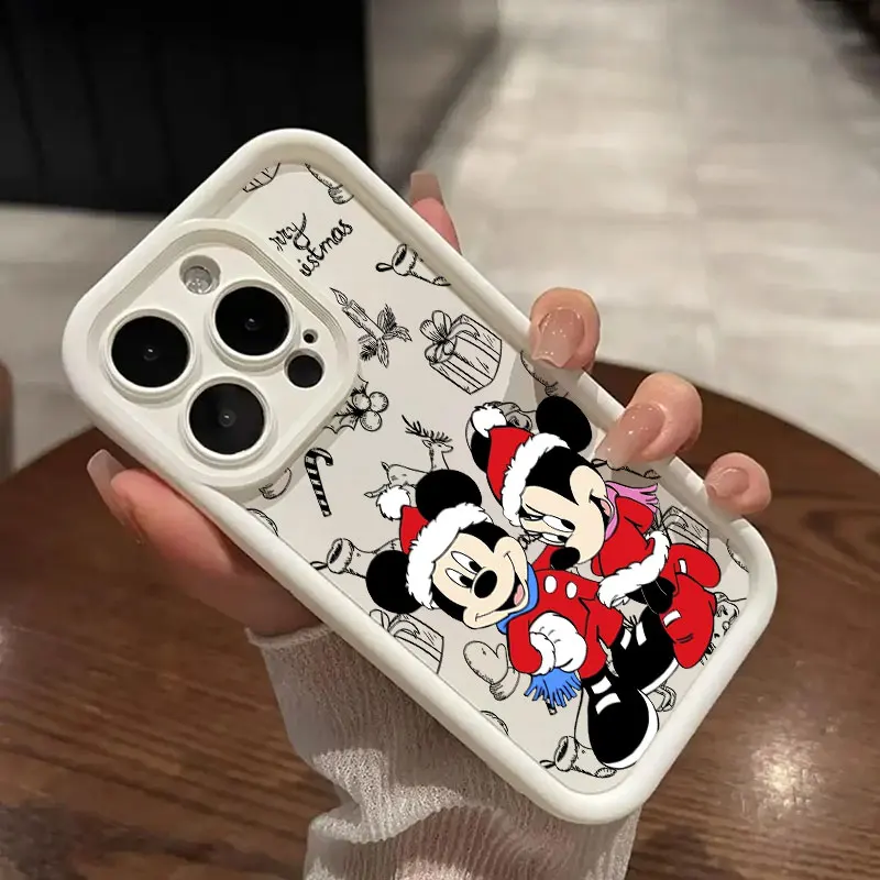 thumbnail image 1 of Funda de teléfono para iPhone 16, 15, 14, 13, 12 Mini, 11 Pro Max, 16 Plus, X, 15Pro, Mickey, Minnie Mouse, Navidad, cubierta a prueba de golpes, 1 of 5