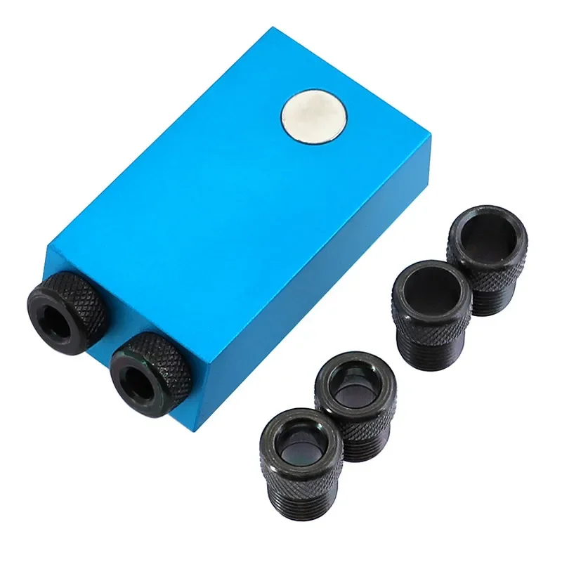 

Aluminum Alloy Pocket Hole Jig System and Drill Bits Oblique Hole Positioner 6/8/10mm 15 Degree Woodworking Locator Set