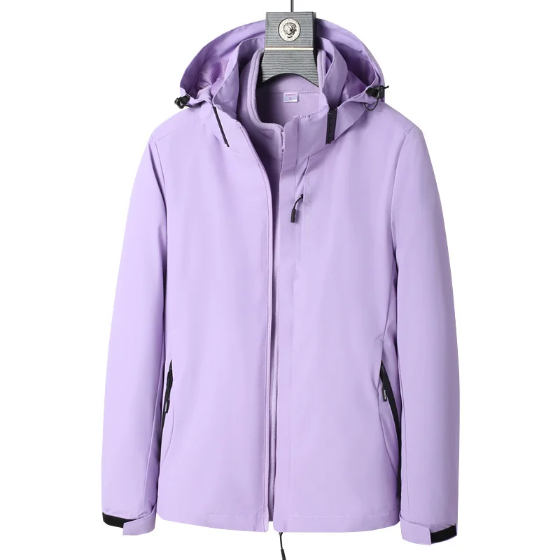 Outdoor Assault Suit Men's And Women's Detachable Two-piece Waterproof Windproof Breathable Mountain Skiing Suit Jacket