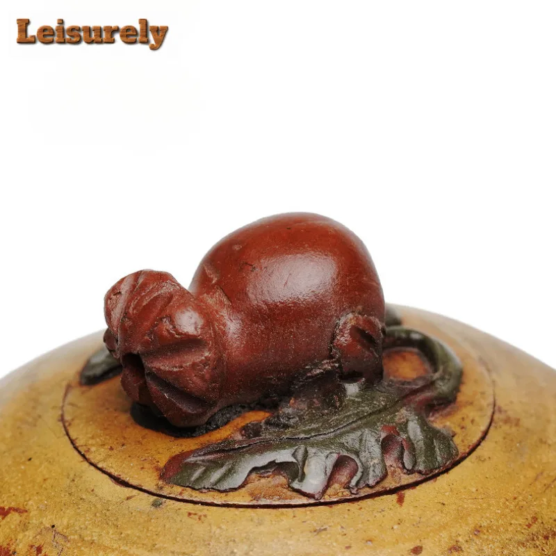 420ml Vintage Yixing Purple Clay Teapots Handmade Pomegranate Pot Raw Ore Red Mud Tea Maker Kettle Chinese Zisha Tea Set Gift