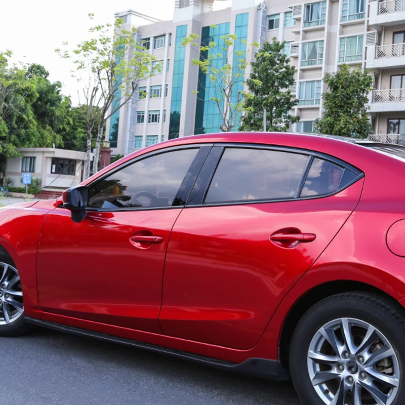 For Mazda 3 Sedan 2014 2015 Stainless steel black Exterior Window Molding Strip Sill side Cover Trim 8PCS