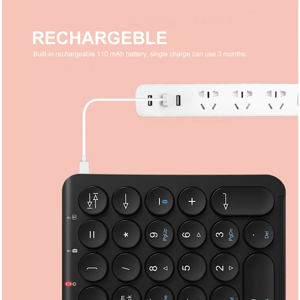 Teclado Numérico sem Fio para Laptop Teclado Numérico sem Fio Financeiro q Externo Teclado 22 Chaves - Imagem 3