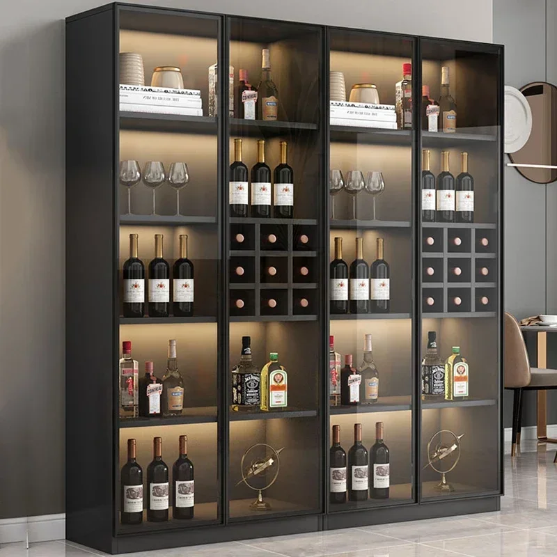 Shelf Liquor Cabinet Mini Bar Corner Open Cabinets Whiskey Showcase Luxury Home Wine Rack Refrigerator Outdoor VineraDisplay