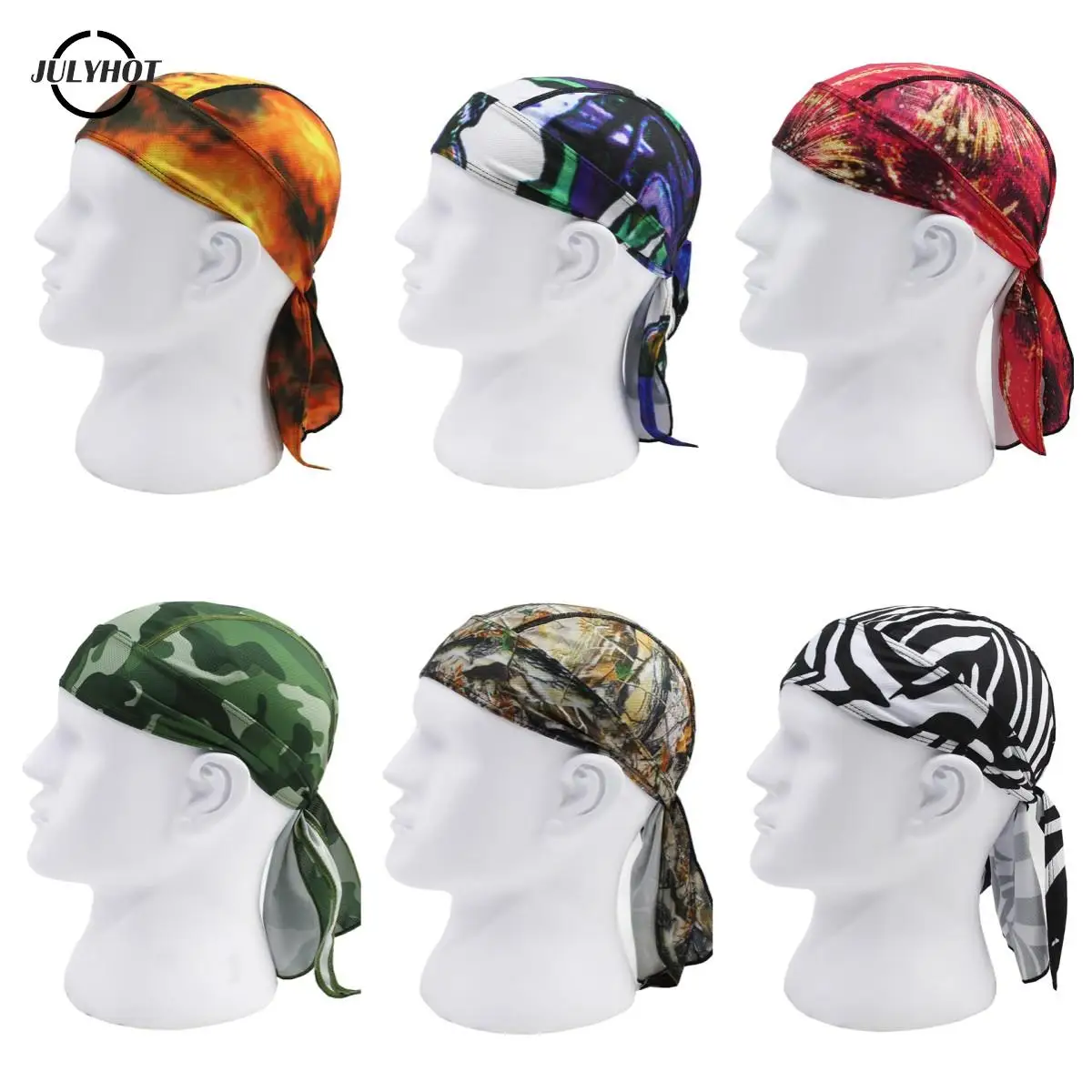 

Быстросохнущая камуфляжная велосипедная шапка, головной шарф, летняя мужская бандана для бега, езды на велосипеде, головной платок, Пиратская шапка, головной платок, мужской головной шарф