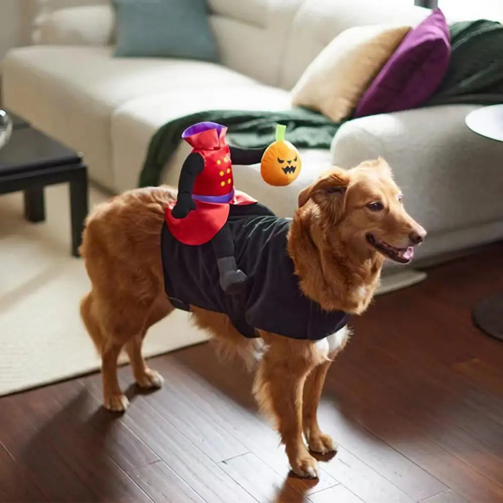

Pet Clothes Chucky Inspired Halloween Pet Costume Pumpkin Ride Design for Medium Pets Adjustable Fastener Tape Props Outfit