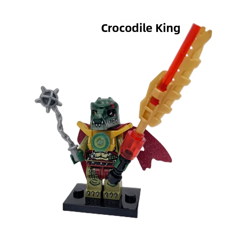 Unstoppable Lion Tribe Crocodile King Assembly Toy Building Blos Figure Puzzle Play Creative DIY Eonal Plastic Toys