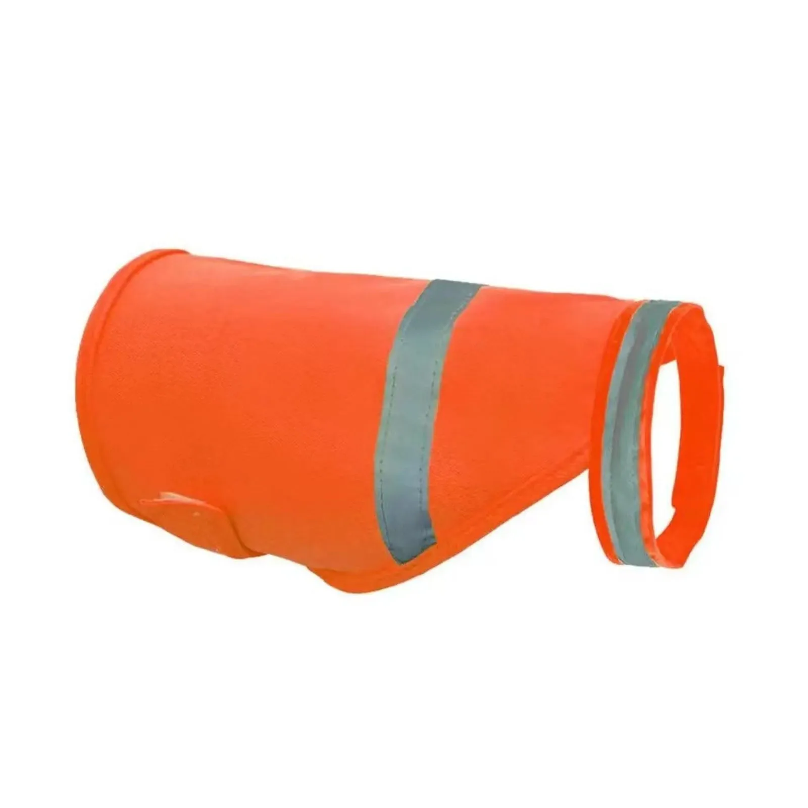 Dog wearing a reflective high-visibility vest