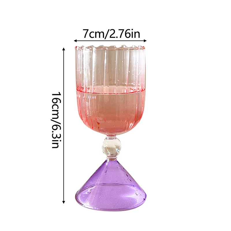 Description Picture 3 of itemGeometry Gradient Wine Glasses Personality Cocktail Glass Goblet Cup Bar Hotel Wedding Party Dessert Drinkware Home Decor Gift