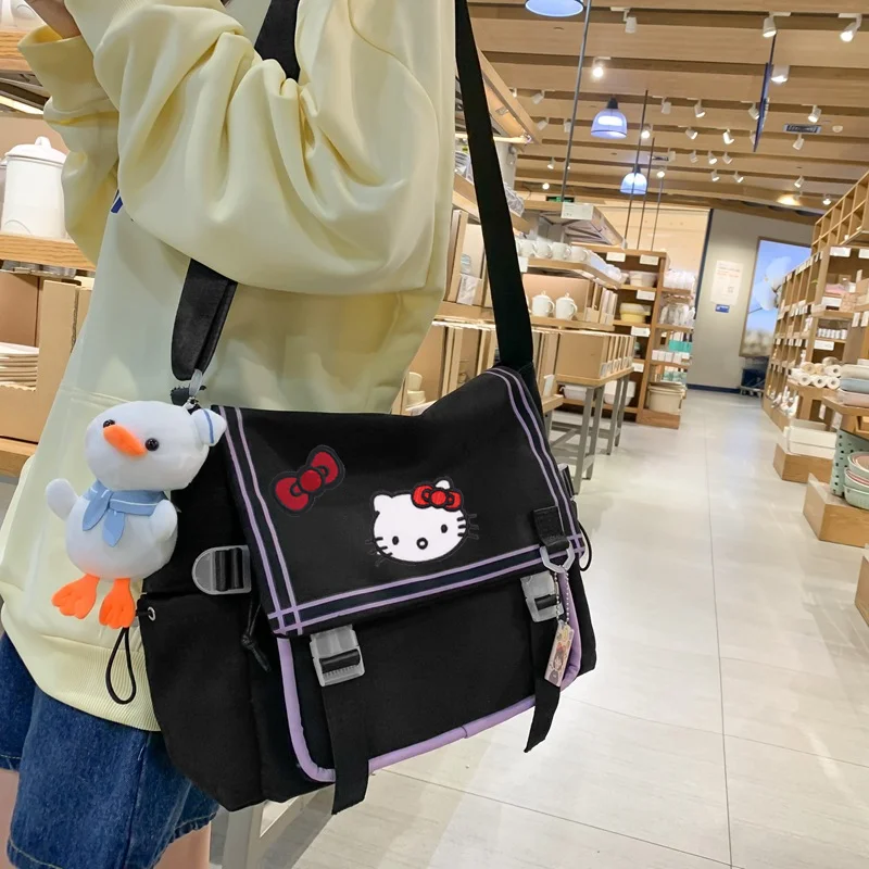 Sanrio hello kitty Shoulder messenger Bag kuromi Handbag College storage bag  Student Tutorial Bag High School Cross Body Bag - AliExpress