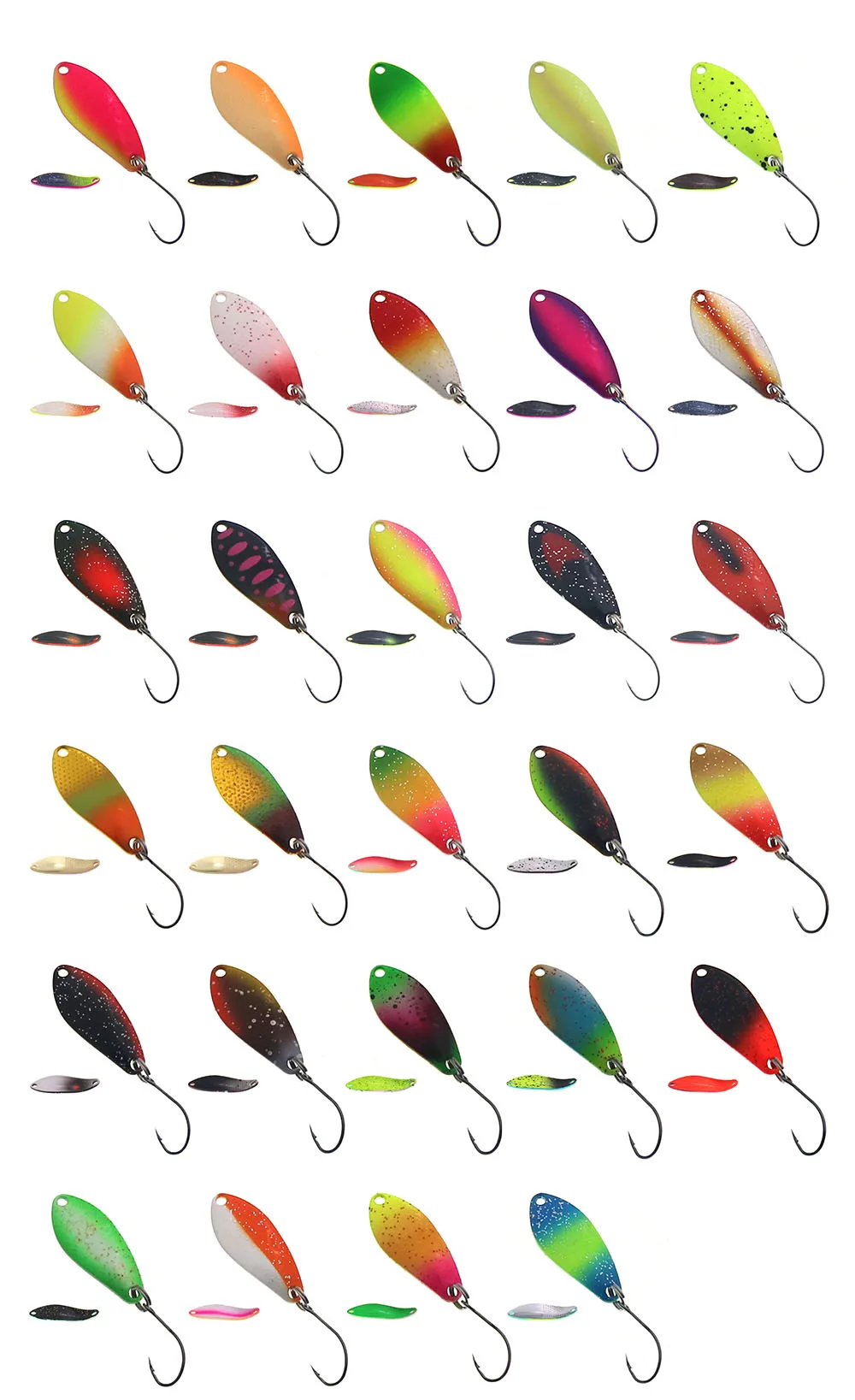 HITSOLURE Forellen-Angellöffel, 2,5 g, 31 mm, bunter Löffel, Köder, Kupfer, Bach, Metall-Angelköder für Forelle, Döbel, Barsch, Lachs – Detail 7