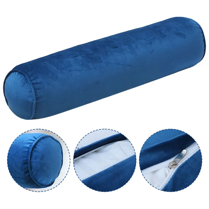 Description Picture 2 of item80/100/120Cm Velvet Long Bolster Pillowcase Neck Knee Massage Roll Living Roomneck Support Pillow Cover Cylindrical