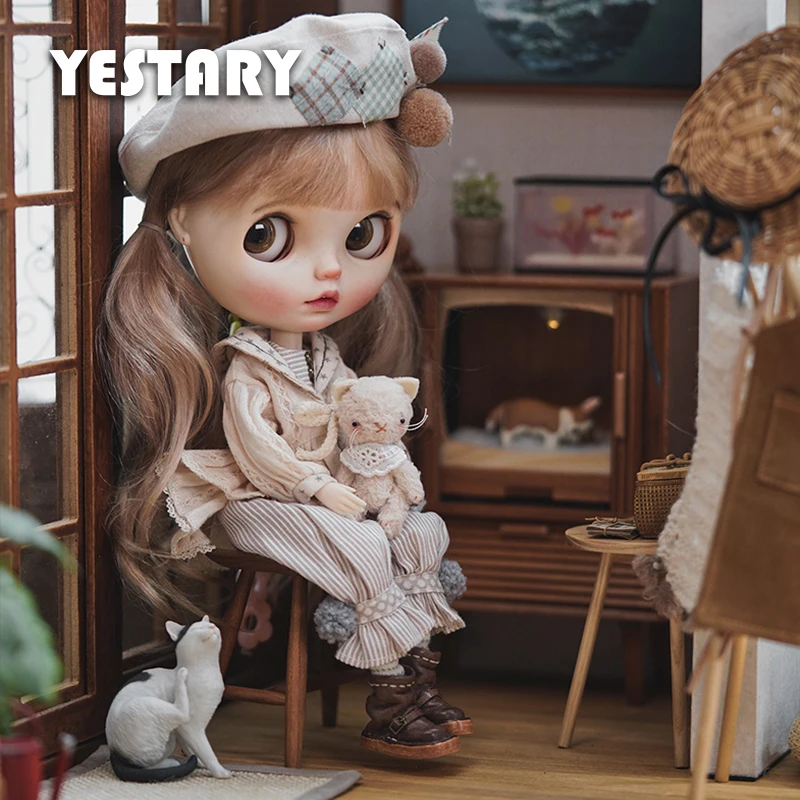 Yestary 1/6 Bjd Doll Furniture Toys Wooden Tv Obitsu 11 Doll Accessories Fashion Doll