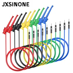 JXSINONE 10PC Dupont Male/Female to Test Hook Clips Silicone Jumper Wires Transistor Tester For Electrical Testing P1534 P1535