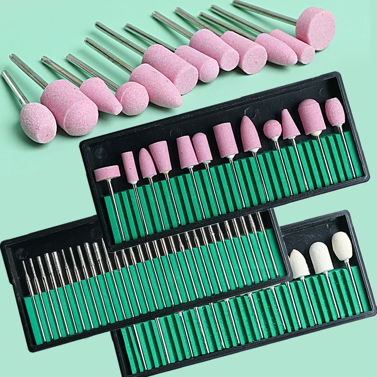 

Набор фрез для дизайна ногтей, набор сверл, кварцевый камень, Алмазный шерстяной Резак для маникюра, электрический полировщик кутикулы, аксессуары для шлифовки