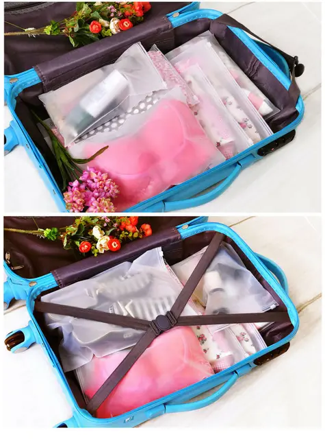 5pcs Travel Transparent Clothes Storage Bags Vacuum Bags for Shoes Makeup  Underwear Zipper Packing Portable Organizer Pouch - AliExpress