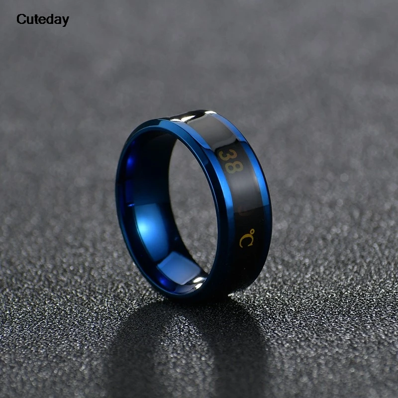 Anello di temperatura Acciaio al titanio Umore Emozione Sensazione Anelli sensibili alla temperatura intelligenti per donne Uomini Gioielli impermeabili - immagine 4