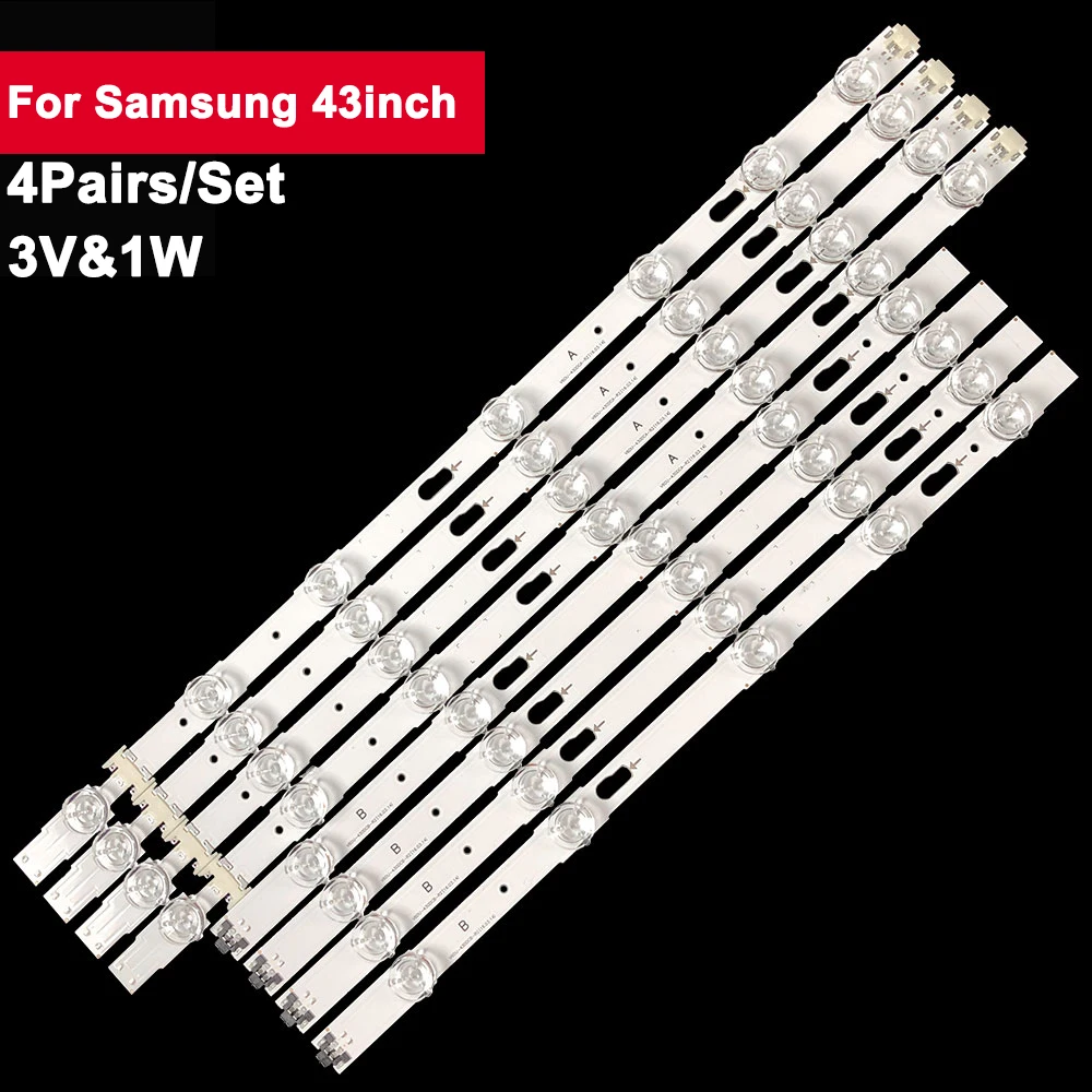 

4 Pairs/set L:465mm R:378mm led tv strip backlight for Samsung 43inch 5+7led UA43KU6880J UA43KU6000 UA43KU7000 V6DU-430DCA-R2