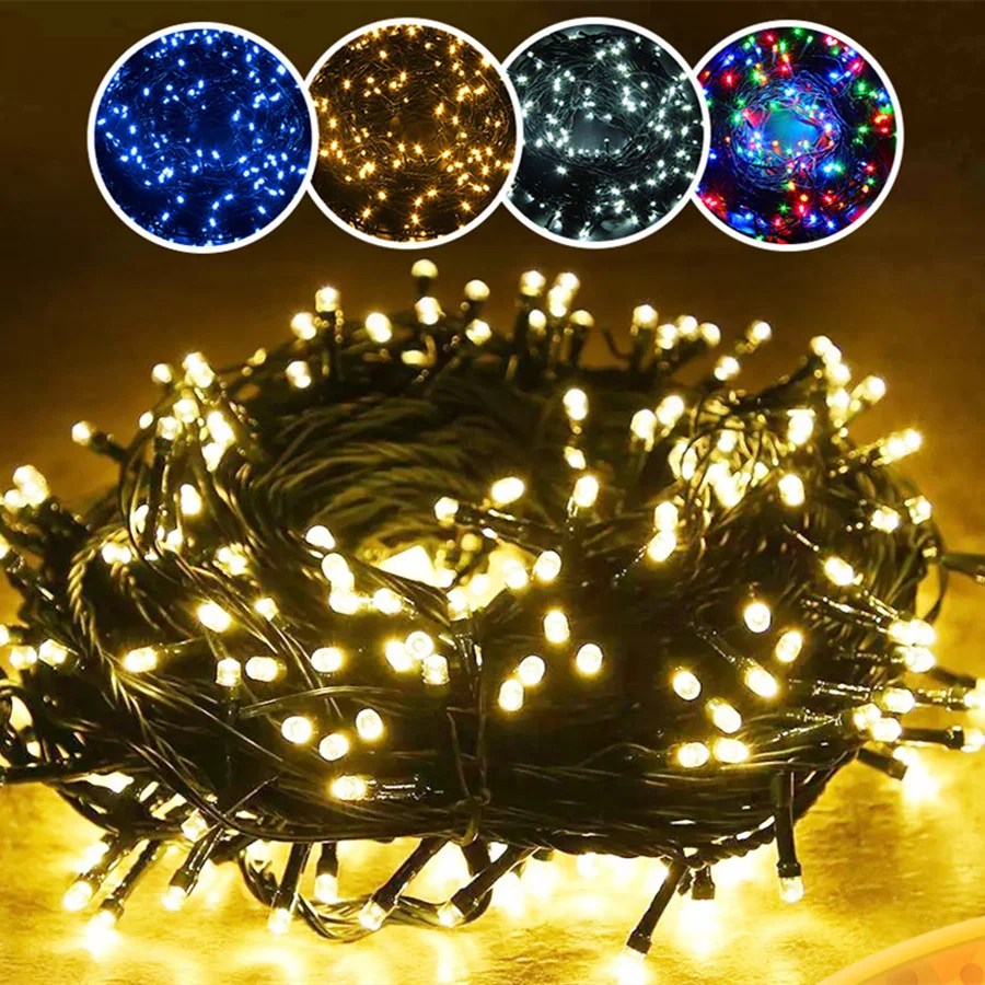 야외 8 모드 50M 500 LED 크리스마스 요정 문자열 조명 파티 결혼식 갈 랜..